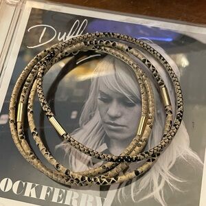 Faux leather snakeskin bracelets set of 4 tan